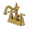 Kingston Brass KB1607AX Heritage 4" Centerset Bathroom Faucet, Brushed Brass KB1607AX - alternate 1